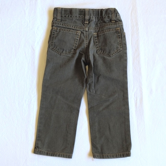 gymboree 100% cotton khaki green straight leg denim jeans 2T toddler boys - Picture 7 of 8